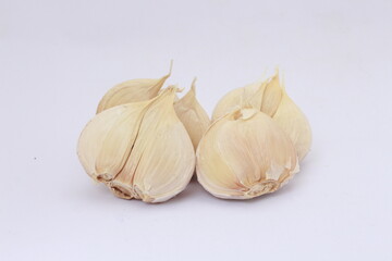 garlic (kitchen spice) isolated white background
