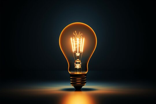 Dark backdrop accentuates the brilliance of a creative light bulb