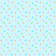 Colorful sprinkles and confetti pastel seamless pattern blue background vector