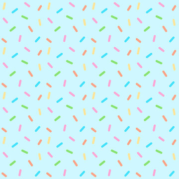 Colorful sprinkles and confetti pastel seamless pattern blue background vector