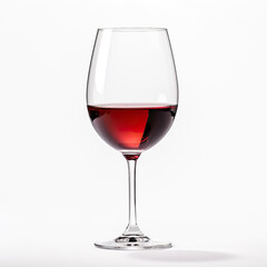 Glass of red wine side view isolated on a white background 