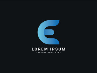 e modern letter logo