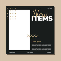 Editable minimal square banner template. Suitable for social media post and web internet ads. Vector illustration with photo college
