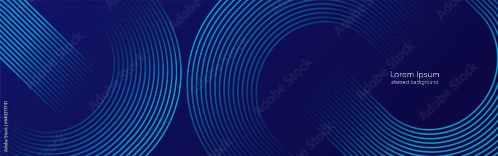 Aufkleber abstract blue glowing geometric lines on dark blue background. modern diagonal background of rounded
