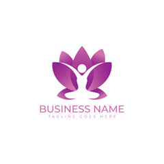 Abstract Lotus Flower and People Logo design