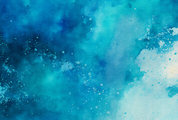 Fototapeta na wymiar abstract blue watercolor painted background