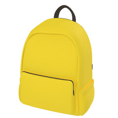 3D rendering illustration of a yellow backpack