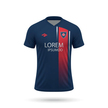 3d realistic soccer jersey in PSG style, shirt template football kit 2023