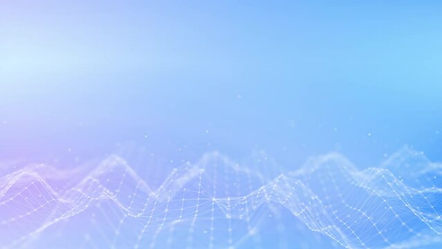 digital technology White polygons connected on beautiful pastel pink blue gradient abstract background.