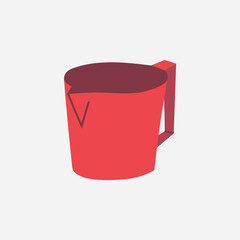 plastic mug jug volume liter. - Vector
