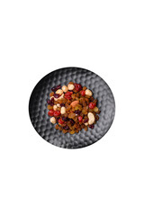 Roasted pecans and macadamia nuts, dried tangerine, dried berries