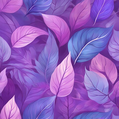 The background is made of purple leaves. Generative AI.