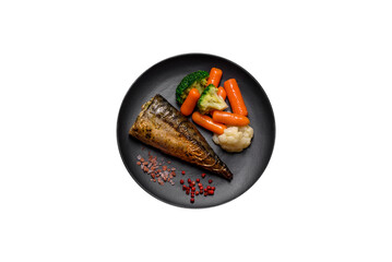 Delicious grilled ocean mackerel with salt, spices and herbs