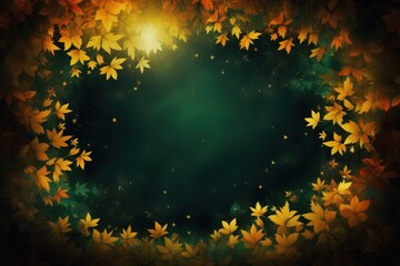 Autumn leaves background with copy space.