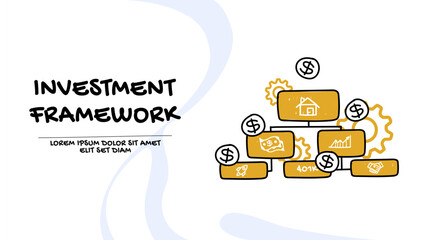 Investment diversification, strategy and framework. Business illustration