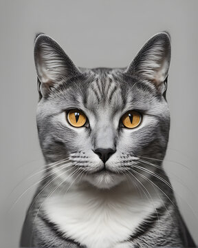 portrait of a grey cat 