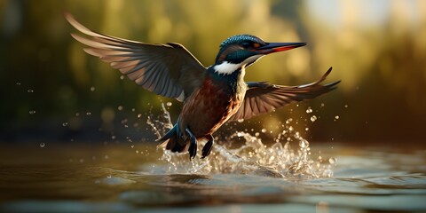 Female Kingfisher emerging from the water after an unsuccessful dive to grab a fish. Taking photos of these beautiful birds is addicitive now I need to go back again