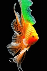 Goldfish on a black background. Generative AI