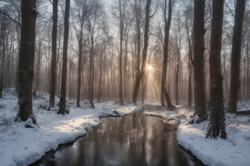 Sunlit Forest Clearing