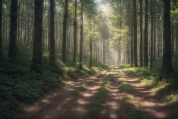 Obraz premium Sunlit Forest Clearing