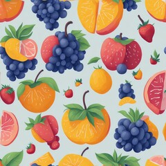 Children's wallpaper with food. Generatine AI