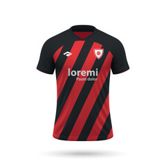 3d realistic soccer jersey in Eintracht Frankfurt  style, shirt template football kit 2023