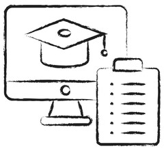 Hand drawn e-learning icon
