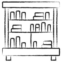 Hand drawn Library Shelf icon