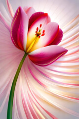 a pink flower is shown in a colorful background