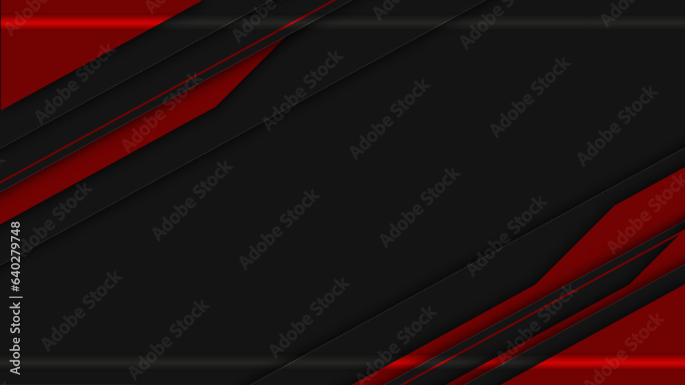 Wall mural modern red element frame graphic, hi tech space layout background