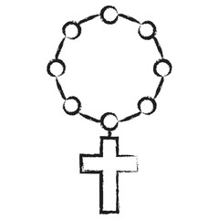 Fototapeta na wymiar Hand drawn Satanic cross icon
