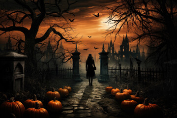 Silhouette of a Haunting Halloween Demon