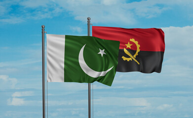 Pakistan and Angola national flag