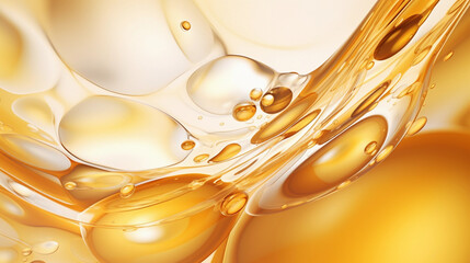 Liquid Gold Dreams: AI-Generated Oil Bubbles in Transparent Fluid