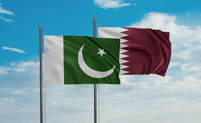 Qatar and Pakistan flag