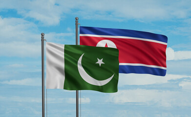 North Korea and Pakistan flag
