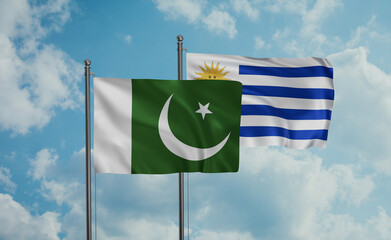 Uruguay and Pakistan flag