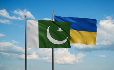 Ukrain and Pakistan flag
