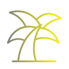 Beach Coconut Palm Gradient Icon