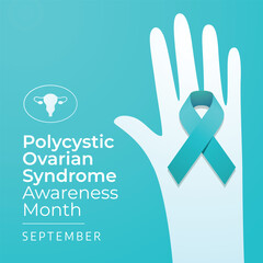 polycystic ovarian syndrome awareness month design template good for celebration usage. flat ribbon design. vector ribbon illustration. vector eps 10.
