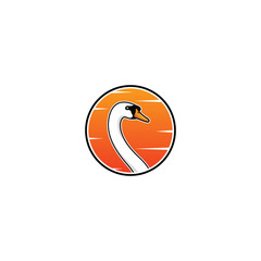 Swan head logo design vector graphics