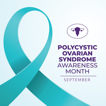 polycystic ovarian syndrome awareness month design template good for celebration usage. flat ribbon design. vector ribbon illustration. vector eps 10.