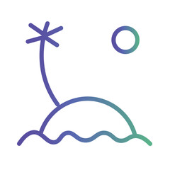 Naklejka premium Island Palm Tree Gradient Icon