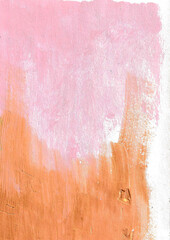 Orange and Pink abstract watercolor background with watercolor splashes, Hand drawn artwork