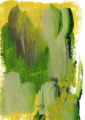 Green and Yellow abstract watercolor background with watercolor splashes