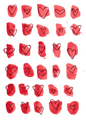 Pattern of red hearts, valentine card, love, Valentine's day holiday backdrop texture, romantic wedding design