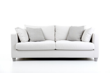 Contemporary Elegance: Luxurious White Sofa Set Amidst Modern Interior Design - Captivating Comfort and Style