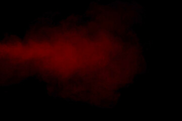 Orange and red steam on a black background.