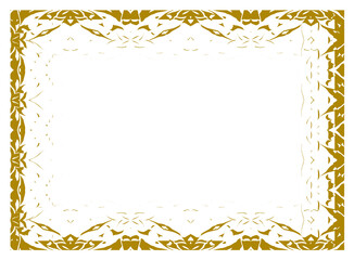Grunge style golden frames overlay on transparent background. Royalty high-quality free stock image of yellow grunge texture border frame. Dirty, damaged backdrop. Design for poster, card, book cover