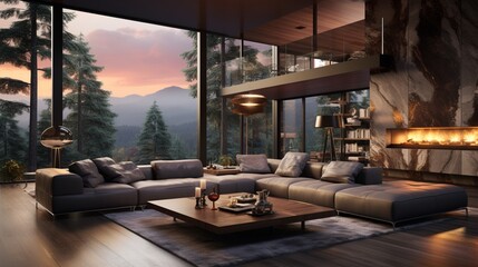 Luxury modern living room with elegant design
